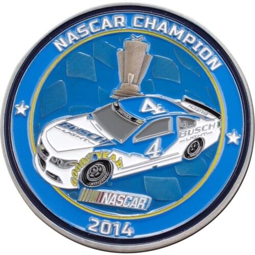 Custom BUSCH NASCAP CHAMPION Coin hot sale Car competition commemorative coins cheap customized metal Souvenir coins