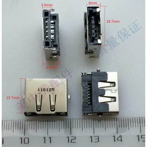 Advanced quality eSATA socket connector socket end connector slot 11p 11 pin on horizontal board