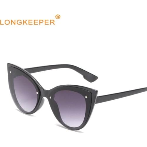 Womens Cat Eye Sunglasses 2021 New Trendy Vintage Brand Design Oversize Gradient Glasses Female Fashion Goggles oculo de sol