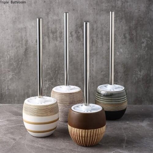 1pc Vintage Pattern Ceramics Toilet Brush Bath Storage Rack Hotel Toilet Cleaning Tools Bathroom Accessories Set Supplies