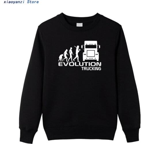 Brand Clothing EVOLUTION TRUCKING truck driver cab gift ideas Funny sweatshirts Men Cotton pullovers Camiseta hoodies couple-982