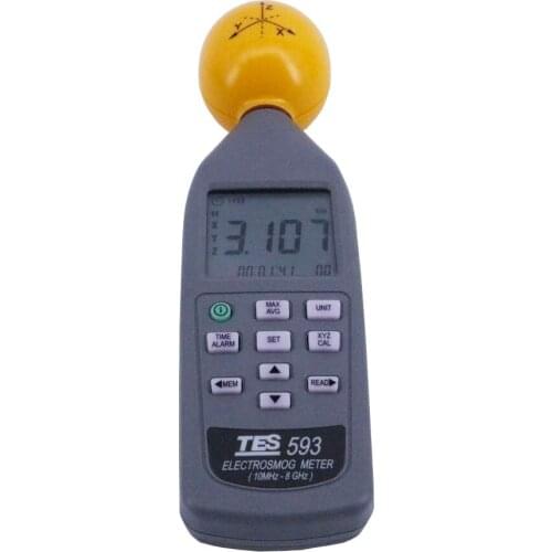 TES-593 EMF Meter Triaxial Data Logger The Electromagnetic Radiation DetectorFrequency Range 10MHz to 8.0GHz.Safety to Use
