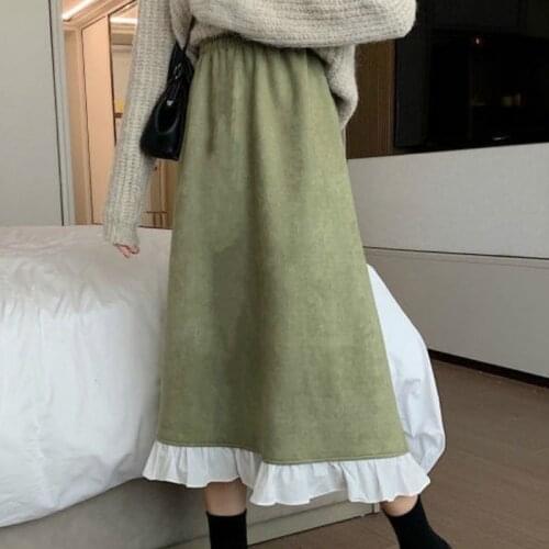 Sweet Girl Autumn/Winter French Renaissance Vintage Gentle Fairy Elegant Skirt Offiec Lady High Waist Chiffon Long Midi Skirts