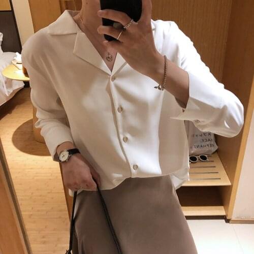 2020 Spring Turn Down Collar Long Sleeve Women Tops And Blouses Chiffon White Shirt Blusas Roupa Feminina Outwear
