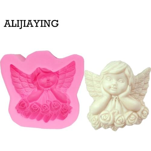 M0771 1Pcs Angel Girl Natural Soap Handmade Soap Mold Silicone Cake Modeling Tool Pastry Arts Decorative Kitchen Accessories