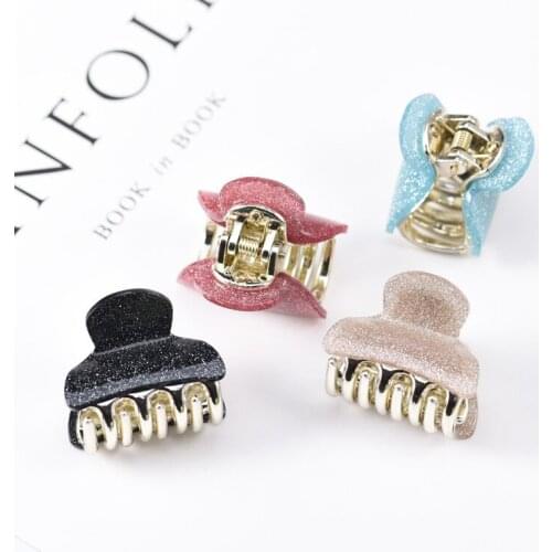1PCS Fashion Trumpet 4CM Shining Solid color Hair Claws Acrylic Solid Hair Clips For Girl Hairpins Hair Accessories