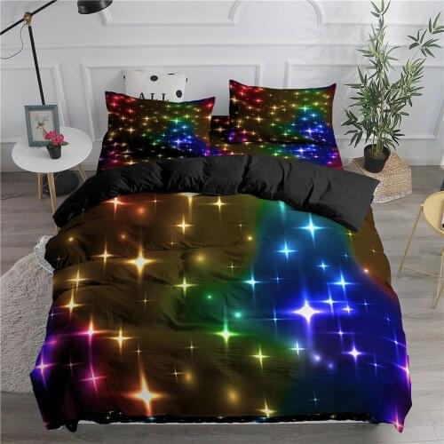 2021 3D Bedding Set Neon Lights Duvet Cover 100% Microfiber Soft Comfortable Bedclothes Adult Child Black Bed Set Textiles
