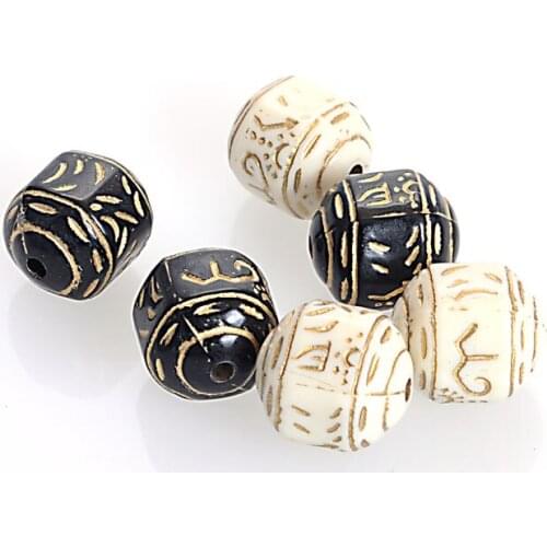 250 Pcs/Lot 14x16 MM Pattern Antique Design Spacer Beads Acrylic Plastic Loose Beads For Diy Jewelry Making Supplies