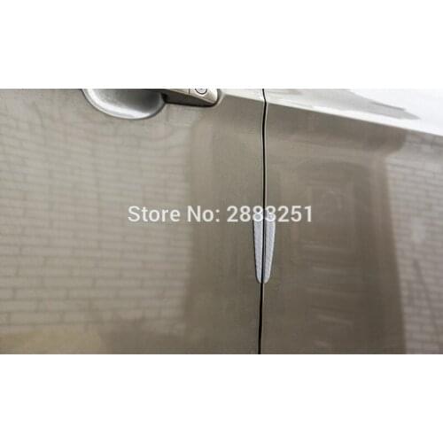 4PC Car Styling Bumper Strips Carbon Fiber Door Anti-Rub Stickers for saab key 9-3 9-5 emblem 93 evening dress 95 accessories