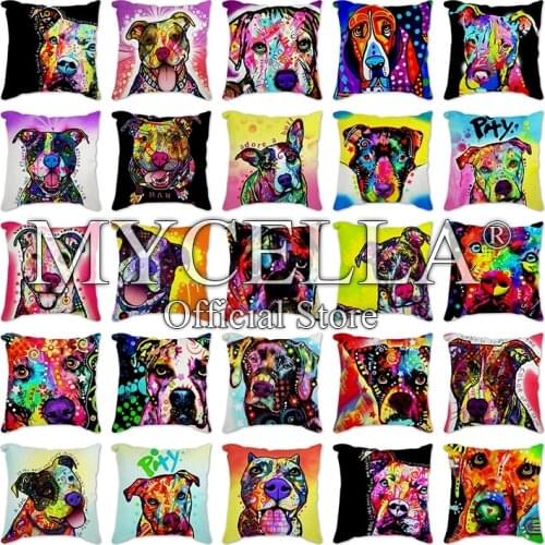 Watercolor Greyhound Pillow Cover 45x45cm Decorative Cushion Cover Dog Pillow Chihuahua German Shepherd Husky Pillowcase car