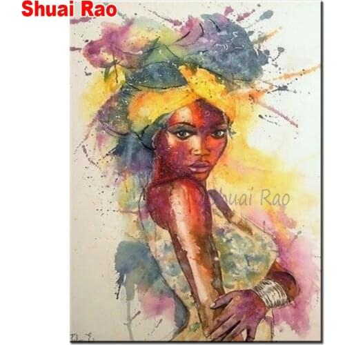 Diamond Painting colorful African woman Full Square/Round Drill 5d Diamond Embroidery Mosaic Gift Home Decor Needlework Handmade