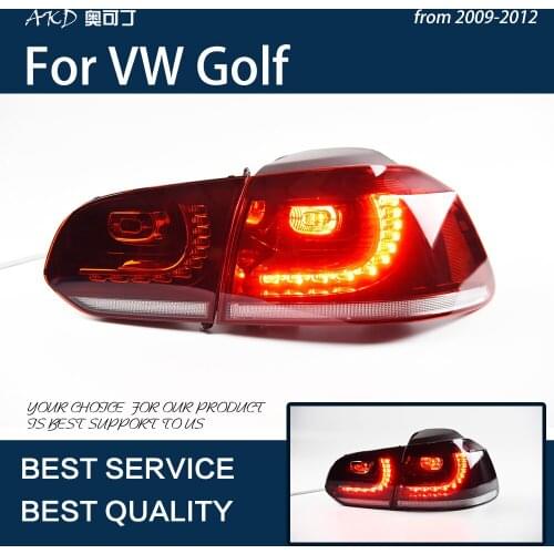 AKD Car Styling Tail Lamp for Golf 6 Tail Lights 2009-2012 Golf 6 R20 LED LED DRL Dynami Signal Brake Reverse auto Accessories