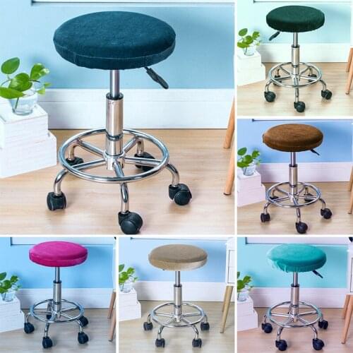 Velvet Round Chair Cover Universal Size Elastic Stretch Seat Chair Cover Slipcovers Restaurant Banquet Bar Home Party Decoration