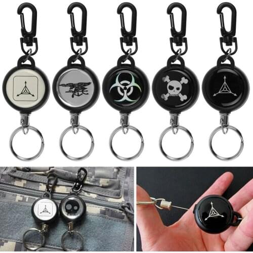 Badge lanyard id card name tag keychain keyring pull belt key chain holder clip retract office rope cord key ring reel recoil