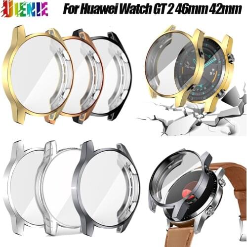 TPU All-Inclusive Electroplating Protective Cover Case For Huawei GT2 42/46mm Dustproof Anti-Fall Frame Shell Watch Accessories