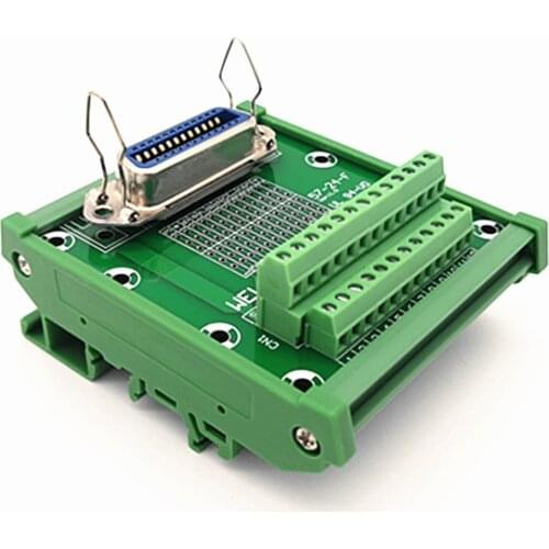 DIN Rail Mount 57Series 24-Pin 0.085" Female Header Connector Breakout Board