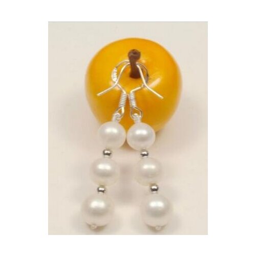 Beautiful AA 6-7-8mm white round akoya Pearl earrings