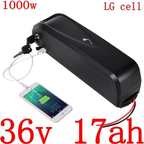 36V 500W 1000W ebike battery 36V 15AH electric bike battery 36V 13ah 17AH 20ah lithium ion battery use LG cell with 2A charger