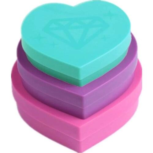 5D Diamond Painting Tools Love Heart Shape Tray 3 Pieces Large-Capacity Tray For 5D DIY Square/Round Diamonds Painting