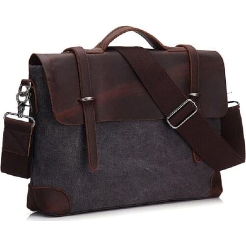 M277 Vintage Unisex Canvas Messenger Bag Horse Crazy Leather Soft Bags School Bag Lock Military Hangbags Messenger Bags