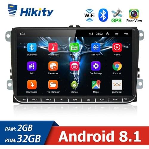 Hikity 2+32GB/1+16GB Android Car Multimedia Player 9" Inch GPS 2 Din Radio For VW Volkswagen Golf Polo Skoda Tiguan Passat b6 b7