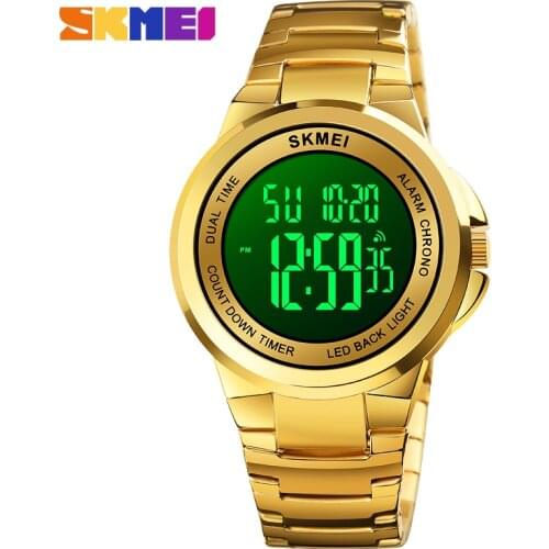 SKMEI Top Brand Luxury Watch Men Sports Watches Stainless Steel Chronograph Waterproof Male Wristwatch Clock Relojes Para hombre