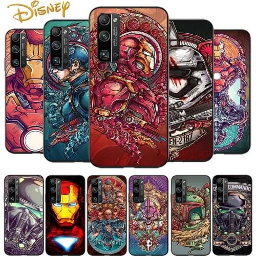 Captain America Iron Man for Huawei Honor V30 20 Pro X10 9S 9A 9C 9X 8X 10 9 Lite 8 7 Pro Silicone Soft Black Phone Case