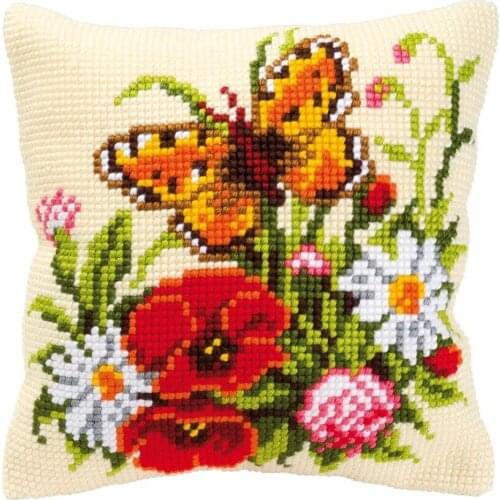 Latch Hook Cushion Kits ball Pillows Wedding Home Decoration Unfinished Pillow Case Kits for Embroidery butterfly
