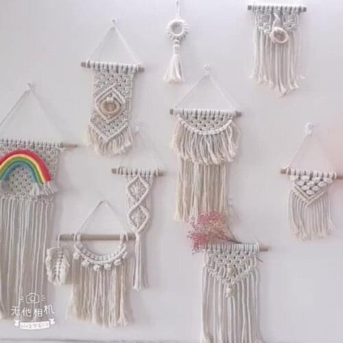 Cotton Wall Hanging Cotton Tapestry Wall Hanging Retro Design Tassel Tapestry Cotton Woven Tapestry Wall Hanging