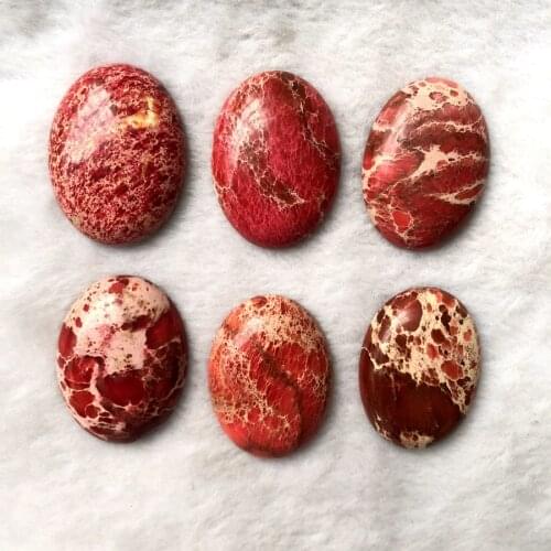 Very Nice Red Imperial Jaspe r Stone Stone 30*40mm Oval Gem Stone Jewelry Cabochon Pendant for stone jewelry making 6pcs/lot