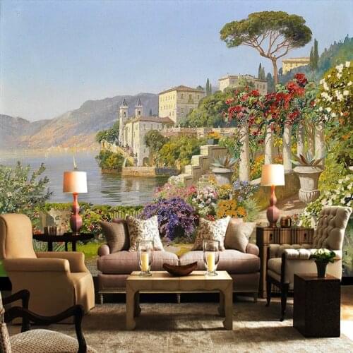 Custom Photo Wallpaper 3D Aegean Sea Landscape Oil Painting Murals Living Room Dining Room Backdrop Wall Decor Papel De Parede