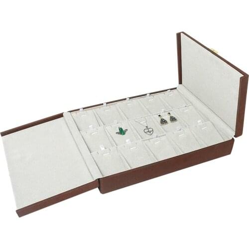 Popular old style 2020 Jewelry Display Casket Brown Pendant set box wedding for Tasteful lady