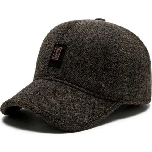 Adjustable Size New Winter Mens Plus Velvet Warm Earmuffs Hat Thermal Baseball Caps Chapeau Men Casual Sports Cap Snapback Cap