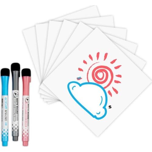 4*4 inch Self Adhesive Whiteboard Sticker Dry Erase White Board Marker Writing Message Board Remind Memo Pad Kid Gift Kitchen