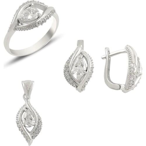 Silverlina Silver Zircon Stone Set