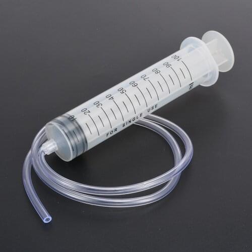 1 Piece Large Plastic Syringe 100ml Plastic Syringe With 80cm Clear Tube For Measuring Nutrient Motoring Applications