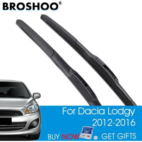 BROSHOO Car Windscreen Wiper Blades Natural Rubber For Dacia Lodgy 22"+16" ,Fit Standard Hook Arm 2012 2013 2014 2015 2016