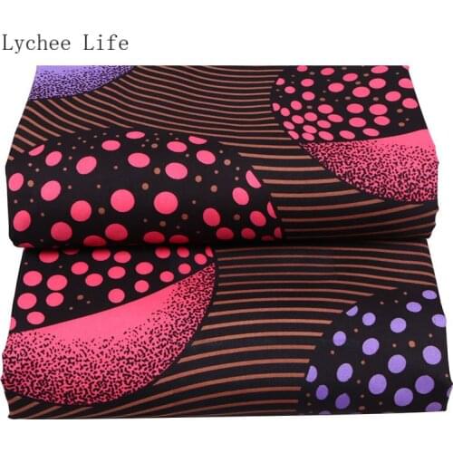 Lychee Life 1Yard Ankara African Real Wax Fabric Polyester Planet Printed Fabric For Women Party Dress Diy Sewing Accessories