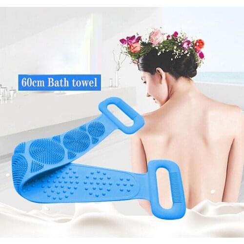 Magic Silicone Brushes Bath Towels Rubbing Back Mud Peeling Body Massage Shower Extended Scrubber Skin Clean Brushes Bathroom