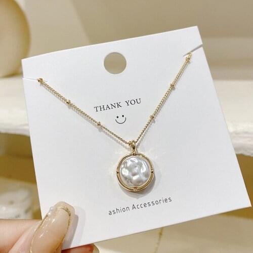 Simple Cute Baroque Pendnat Necklace For Women Elegant Fashion Party Jewelry Accesories Trendy Shoker Neck