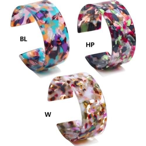 1PC Leopard Bangle Acetate Resin Opening Bracelet Women Lady Charms Acrylic Decoration Floral Print Fashion Trend Gifts Elegant
