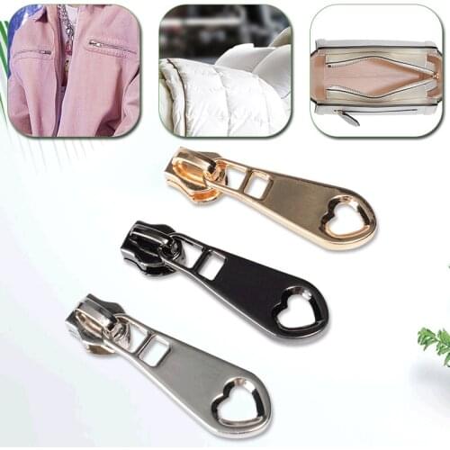 10PCS 5# Black Silver Zipper Sliders Reverse Installation For Invisible Nylon Zip Bag Jacket Zip Head Pull DIY Sewing Accessory