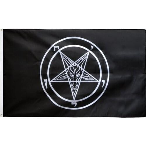 3x5 fts Roman Catholic Church knights Templar pentagram Baphomet flag of Satan