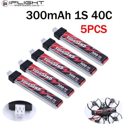 5pcs iFlight Fullsend 1S HV 300mAh 3.8V 40C/60C Lipo Battery PH2.0 for TRASHCAN Snapper6 7 Mobula7 Alpha A65 Tiny Whoop Drone