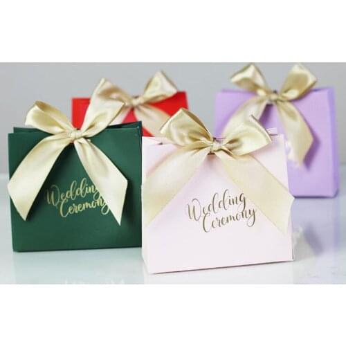 5 pcs Creative style Candy Boxes Wedding Favors and Gifts Box Party Supplies Baby Shower Paper Chocolate Boxes Package Ribbon