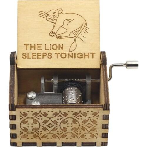 Anonymity Antique Carved Wooden Hand Crank Pink Panther Music Box Christmas Gift Birthday Gift Party Supply Toy For Children New