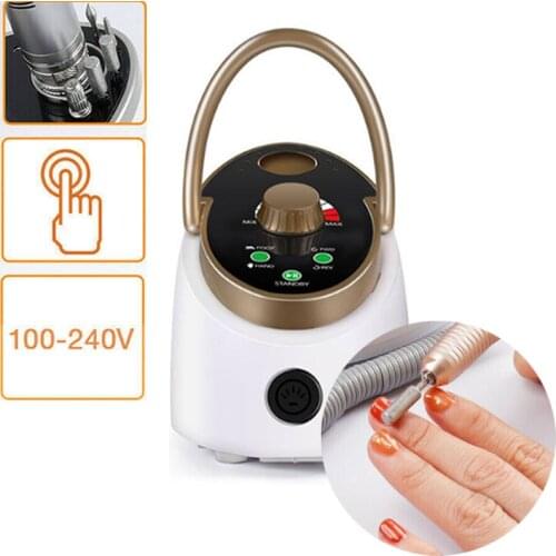 Portable Handle Professional Electric Nail Drill Machine 35000RPM High Powerful Speed 65W Gold Nail Tool For Manicure Pedicure