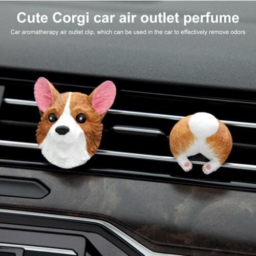 Corgi ​Ass Car Accesories Cute Car Air Freshener Air Vent Clips Fragrance Gift Decor Clip Automobile Interior Perfume Set of 2