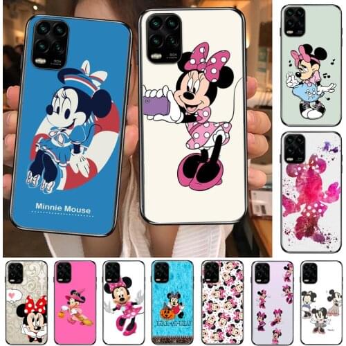 Minnie Pick Mouses cartoon Phone Case For XiaoMi Redmi Note 11 10 9S 8 7 6 5 A Pro T Y1 Anime Black Cover Silicone Back Pre styl