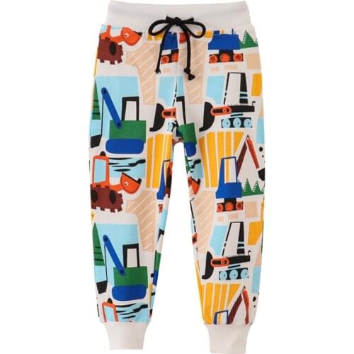 Jumping Meters Boys Cartoon Sweatpants Fashion Autumn Winter Hot Selling Childrens Trousers Drawstring Kids Pants